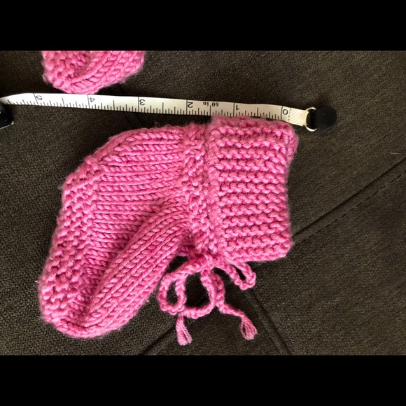 Gorgeous Handmade Knit Merino Wool Baby Booties / Pink / EUC - Picture 7 of 8